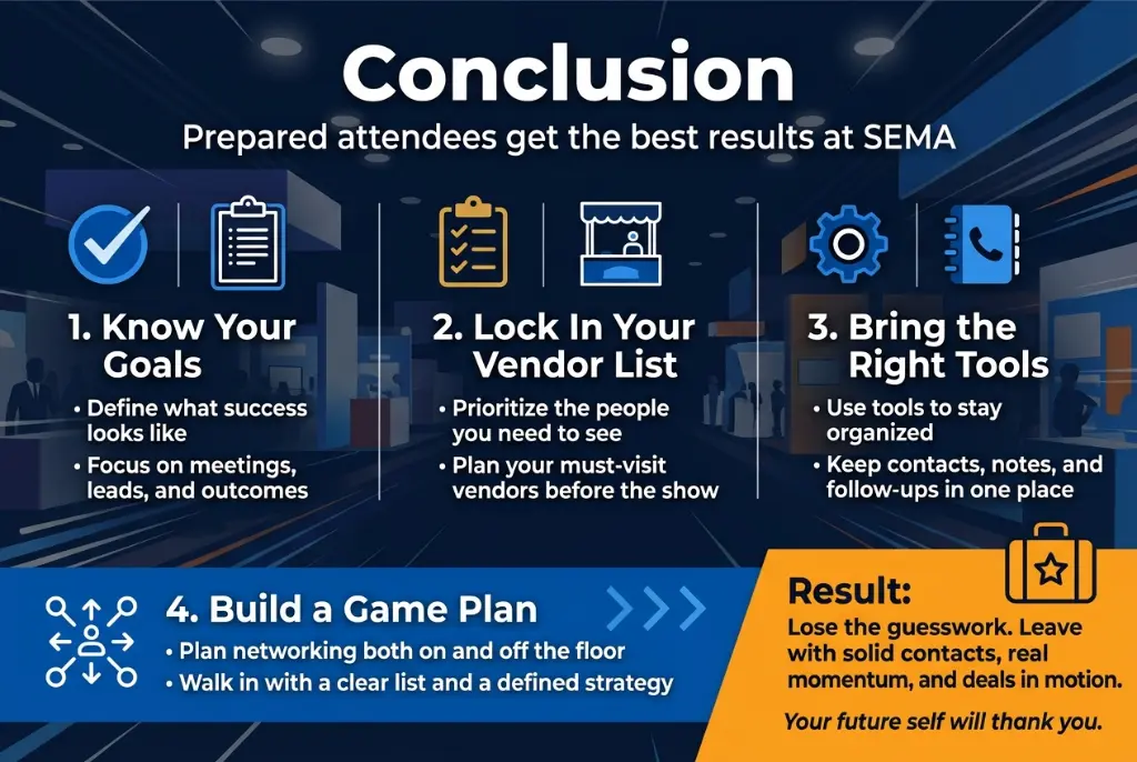 Conclusion: Prepared attendees get the best results at SEMA